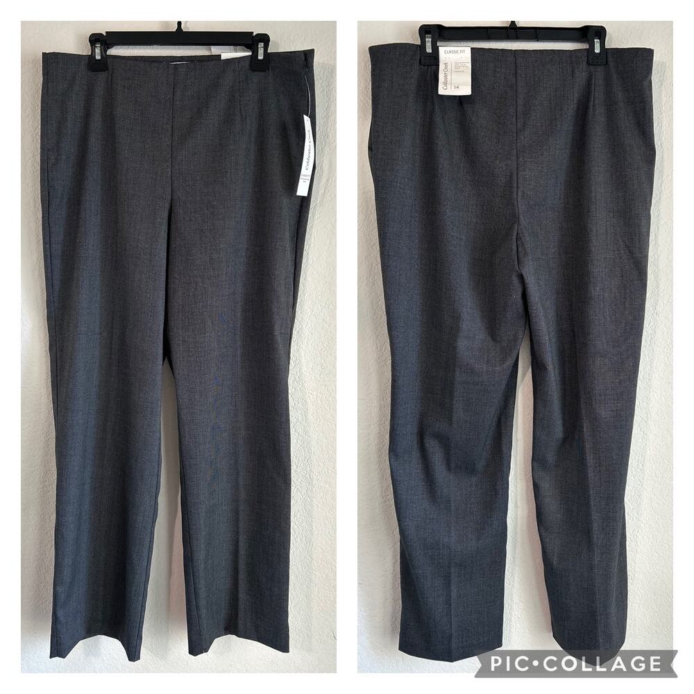NWT Coldwater Creek Classic Fit Straight Leg Mini Check Holly Pant Size 14